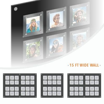 DC1237 Collage Photo Wall Display Concept with Frameless Acrylic Frames
