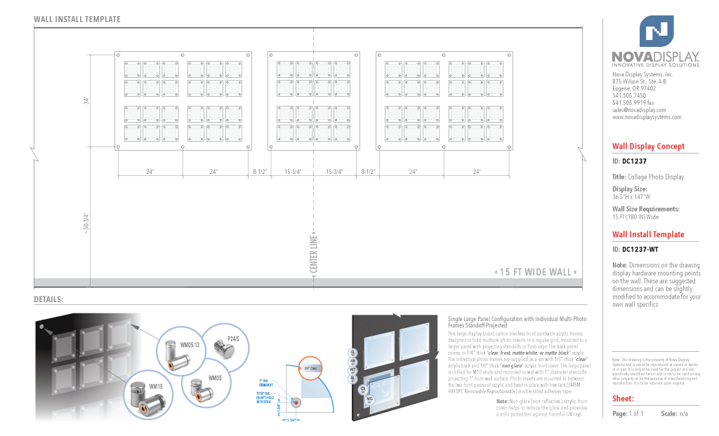 DC1237 Collage Photo Wall Display Concept with Frameless Acrylic Frames