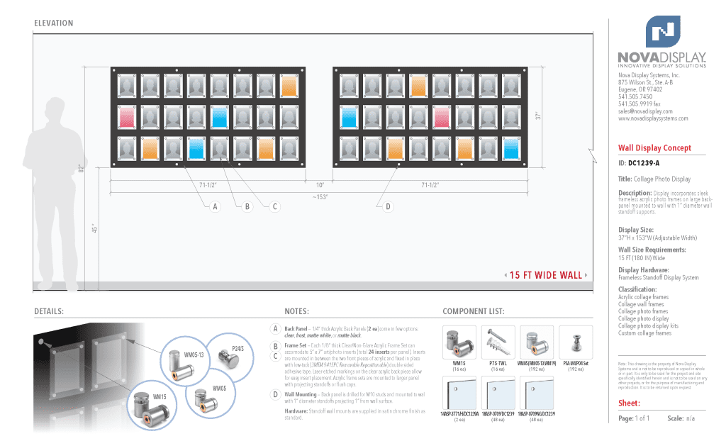 DC1239-A Collage Photo Wall Display Concept with Frameless Acrylic Frames